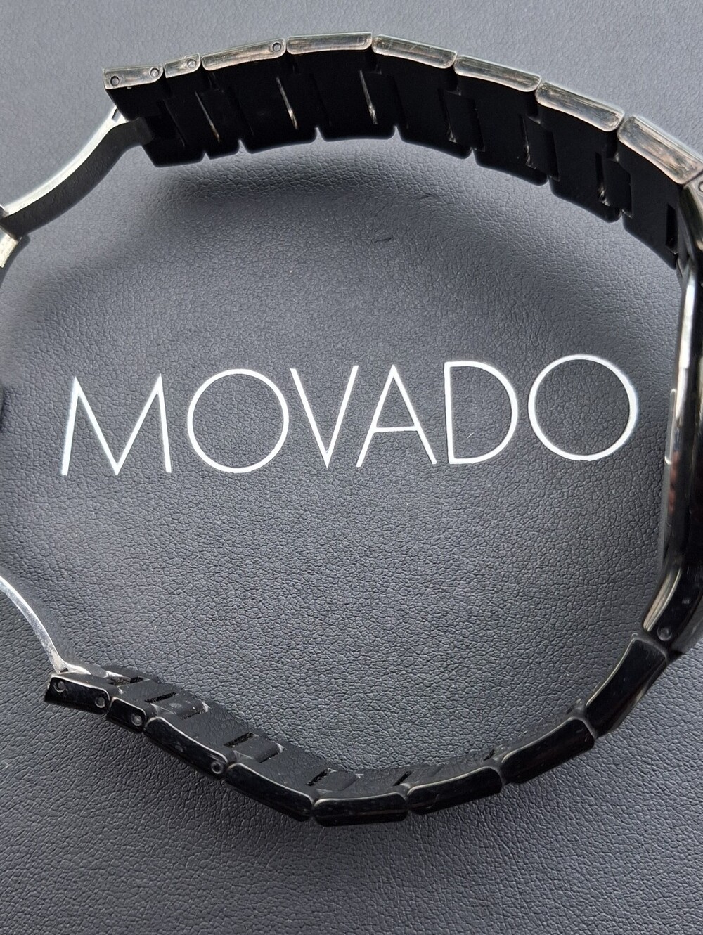 Movado Black and Silver Museum Dial Watch with DIAMOND Bezel - Picture 12 of 16